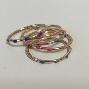 Colorful Gold-Tone Stacking Rings Set